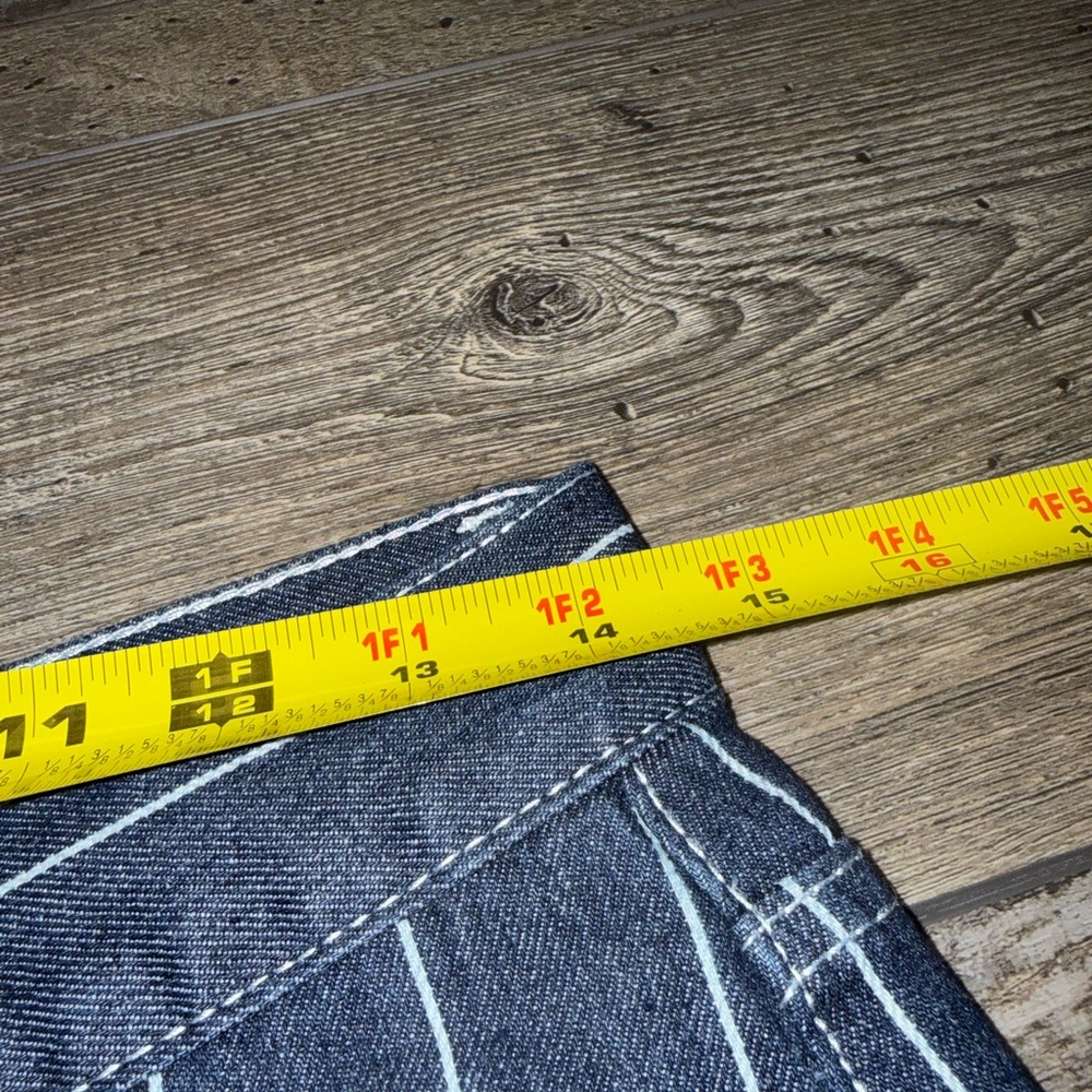 Pinstripe Wide Leg Denim Jeans Edikted Small NWT - Picture 6 of 9